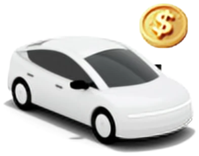 Carro branco com moeda: categoria Promo